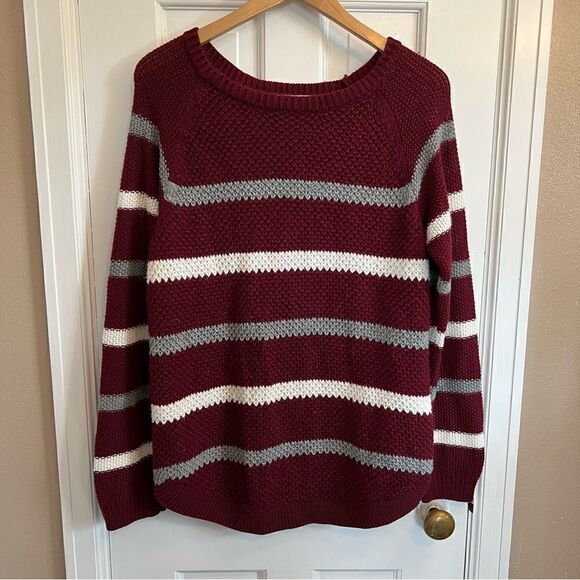 SO Perfect Pullover knit Stripped Sweater - Picture 1 of 9